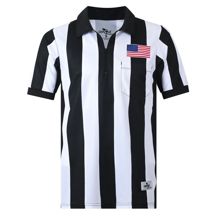 2.25" Soft-Tech Football Referee Shirt with American Flag