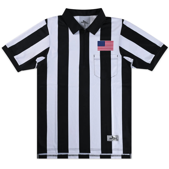 2.25" Soft-Tech Football Referee Shirt with American Flag