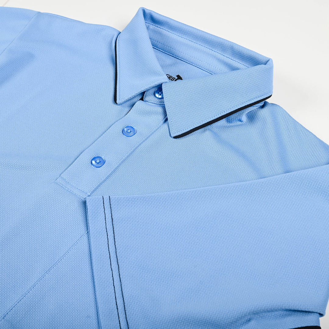 MLB Replica Side Panel Umpire Shirt - Sky Blue with Black
