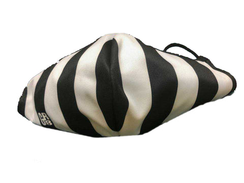 Micro Poly Mask for Corona Virus. Black and White Stripe w/Filter