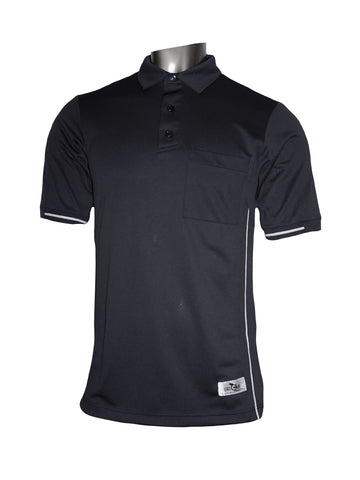 Vertical Stripe Umpire Shirt - Black