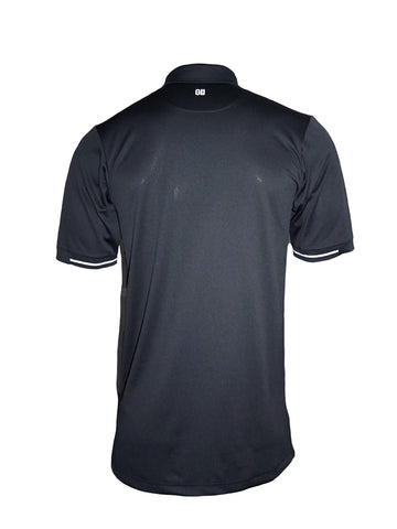 Vertical Stripe Umpire Shirt - Black