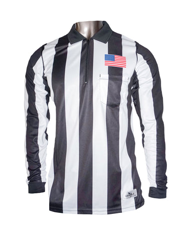 2.25” Ultra-Tech Long Sleeve Football Referee Shirt with American Flag