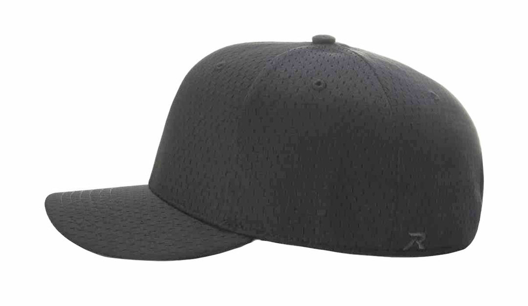 Richardson 6 Stitch Black Mesh Hat