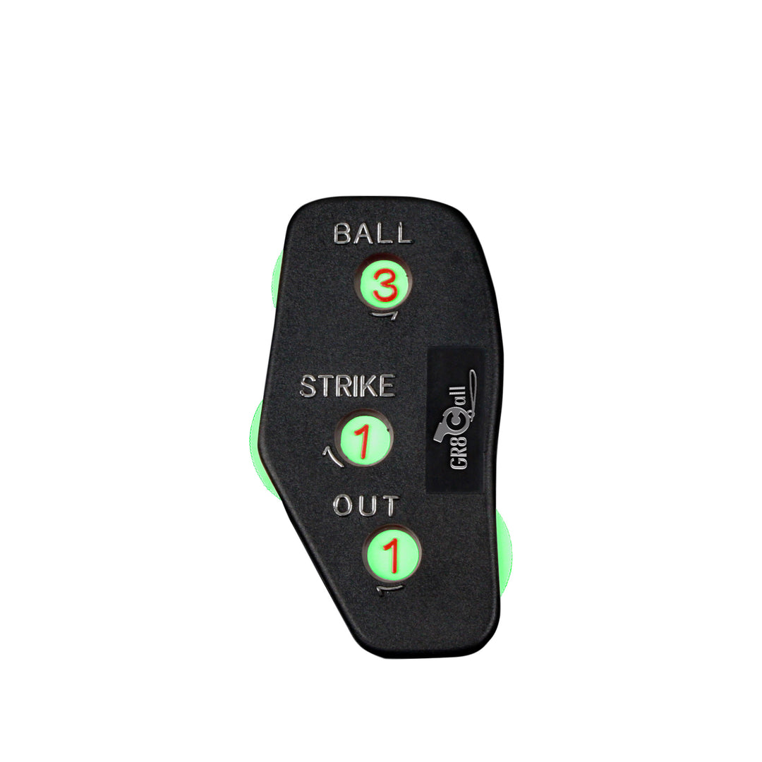 3 Way Umpire Indicator - Black with Green Fluorescent Dials