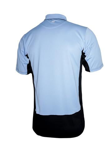 MLB Replica Side Panel Umpire Shirt - Sky Blue with Black